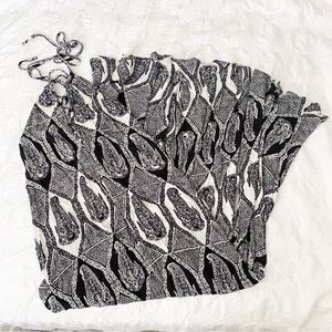 Show Me Your MuMu Logan Lace Up Halter Maxi Dress Medium M Boho Black White